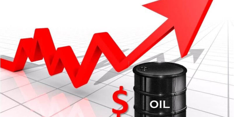 Oil rises on OPEC+ cuts, weaker dollar